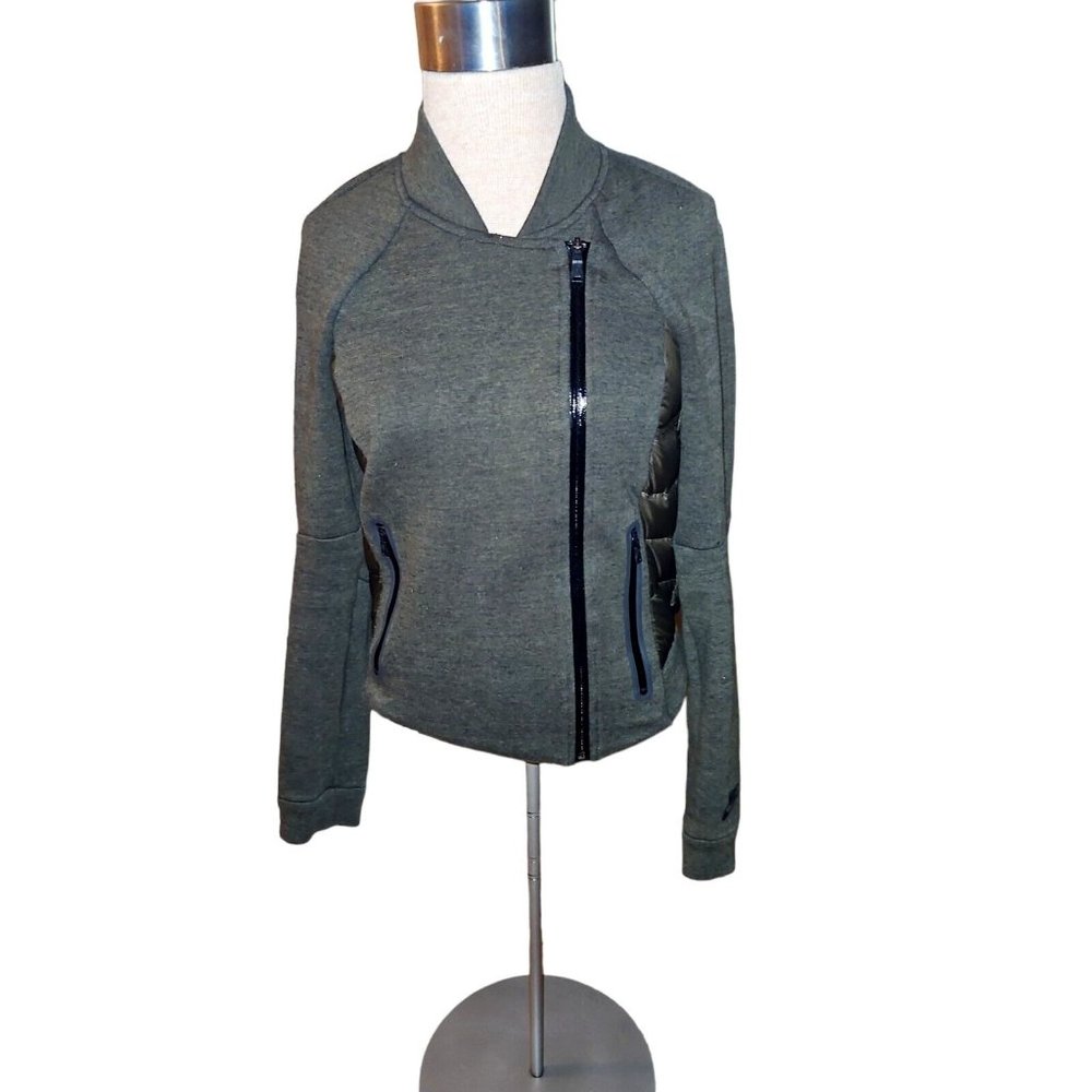 NIKE Aeroloft Tech Fleece Moto Jacket Down Khaki Green Small Excellent Condition